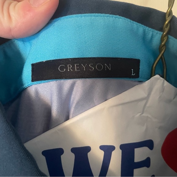 Greyson Performance Waves Polo Golf Shirt Blue Geometric Men’s Large * Fox Logo - Picture 3 of 8